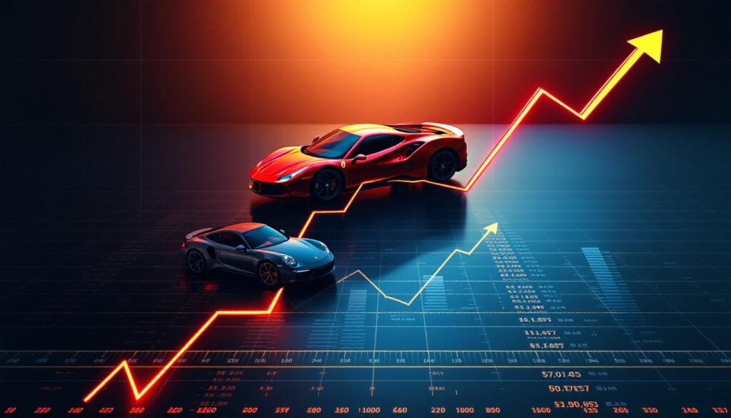 découvrez l'analyse financière récente où ferrari réalise des performances exceptionnelles sur le marché, tandis que porsche éprouve des difficultés boursières. un aperçu des dynamiques contrastées qui façonnent l'avenir de ces marques emblématiques de l'automobile.