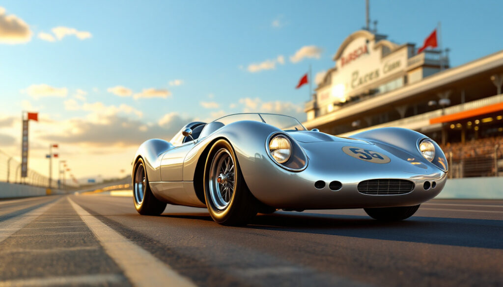 découvrez l'élégance intemporelle d'une porsche inspirée des circuits américains, alliant le style vintage d'une voiture de course rétro à des performances impressionnantes. plongez dans l'univers des sports automobiles et laissez-vous séduire par cette icône de design et d'innovation.