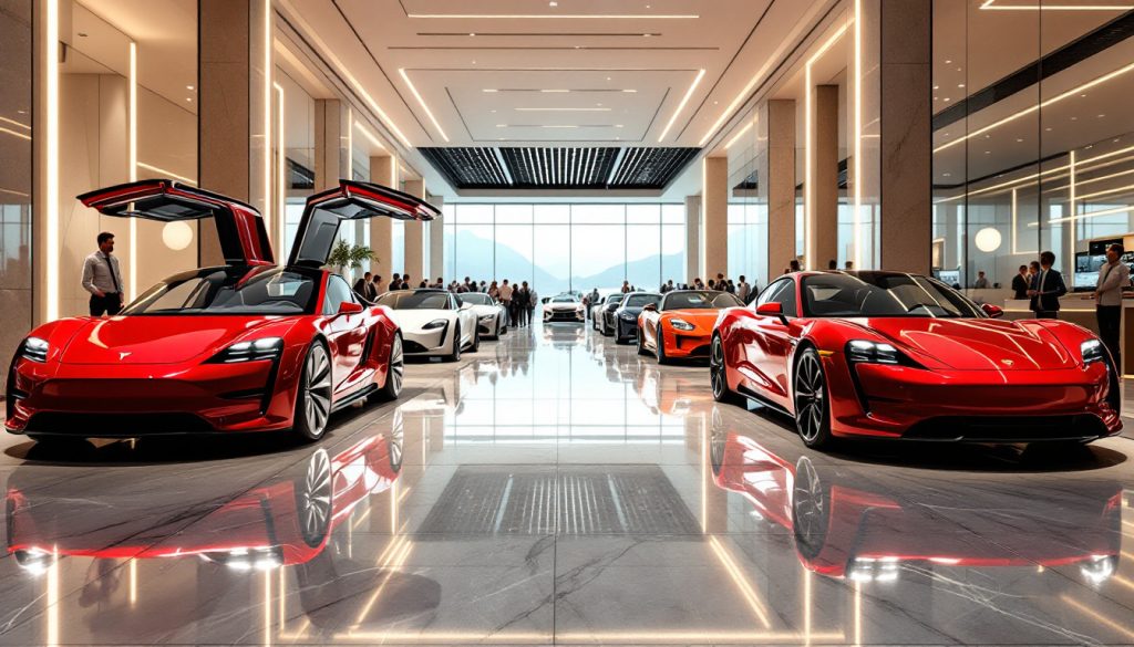 découvrez comment tesla, porsche et aston martin dynamisent le marché des voitures de luxe, en rivalisant d'innovation, de performance et de design. plongez dans l'univers fascinant de ces géants de l'automobile et analysez leurs stratégies qui font grimper les enchères.