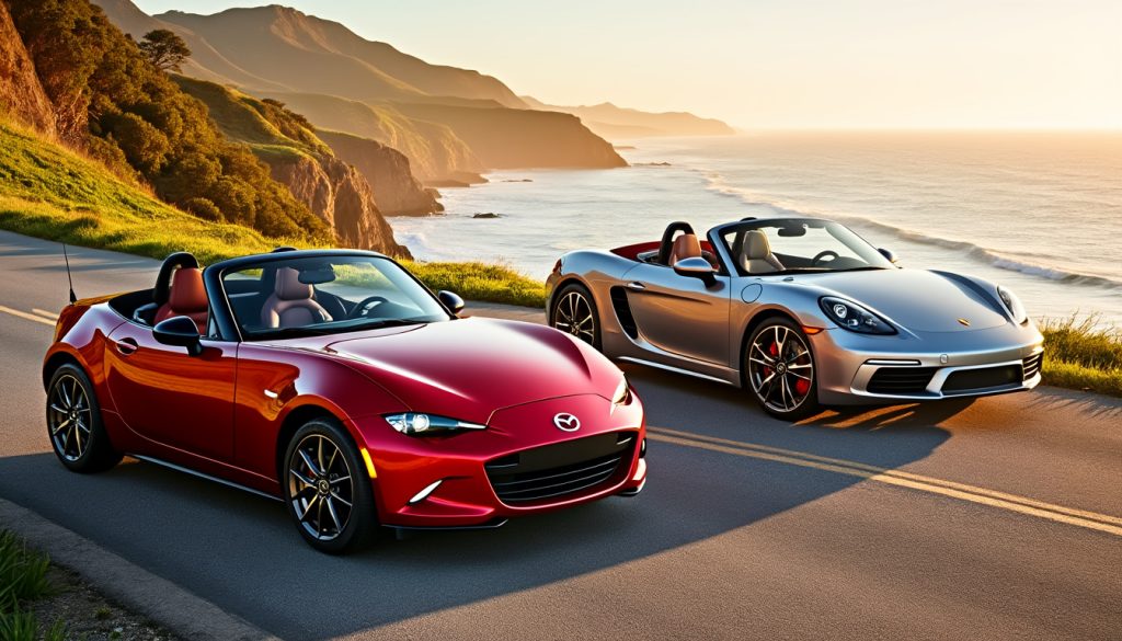 découvrez notre comparatif des voitures de sport entre la mazda mx-5 et la porsche boxster, que vous envisagiez d'acheter neuf ou d'occasion. analysez les performances, le design, et les caractéristiques de ces modèles emblématiques pour faire le meilleur choix.