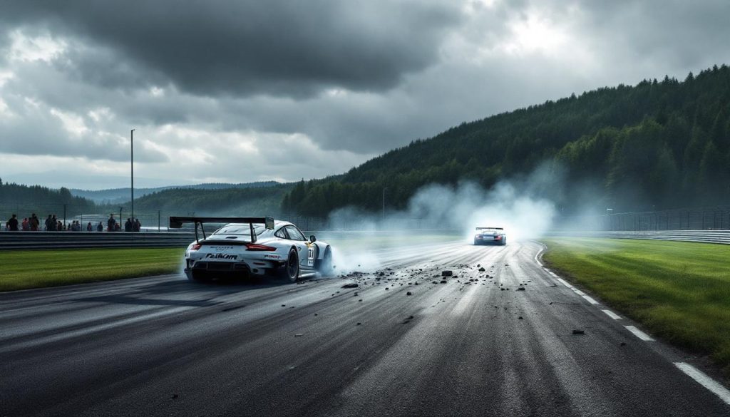 découvrez les derniers événements du h du nürburgring h+6 où la porsche n°33 de falken motorsports a été victime d'un accident, permettant à manthey ema de prendre la tête de la course. restez informé des enjeux et rebondissements de cette compétition captivante.