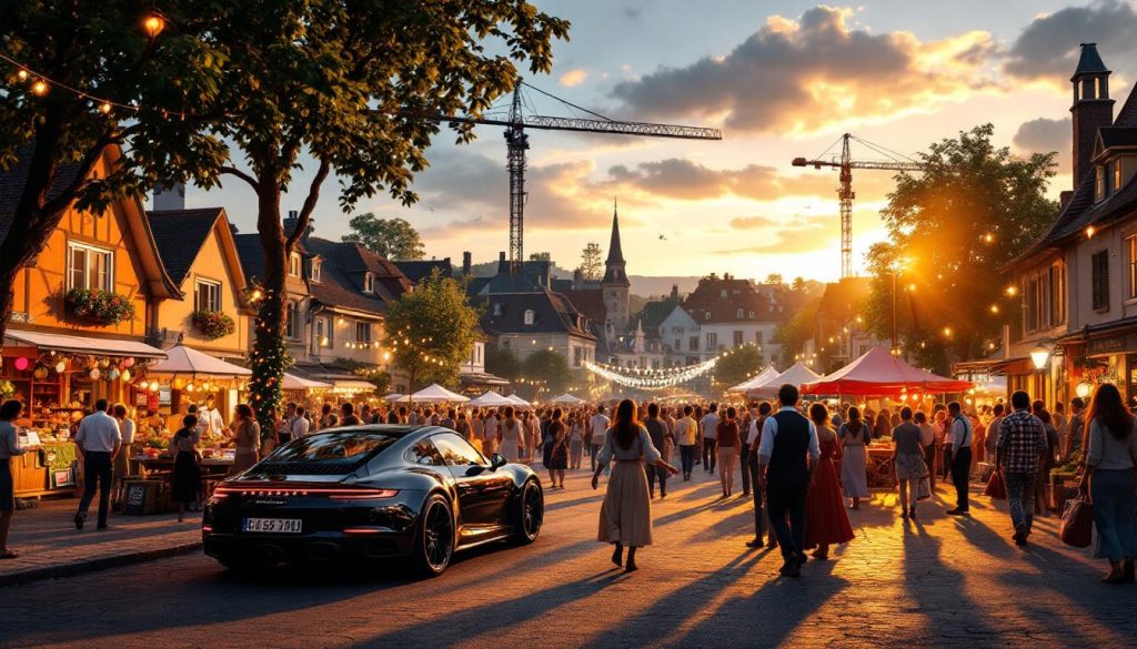 découvrez montrevault-sur-èvre, une fête villageoise unique où tradition et modernité se rencontrent. admirez des grues majestueuses et des porsche emblématiques lors de cet événement festif qui célèbre le patrimoine local tout en offrant des animations contemporaines pour toute la famille.
