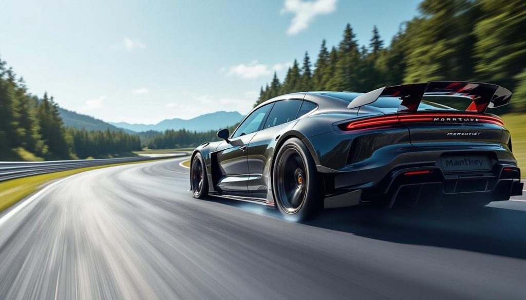 découvrez une porsche taycan turbo gt modifiée, testée en pleine session sur le légendaire nürburgring par porsche et manthey, alliant performance extrême et innovations techniques.