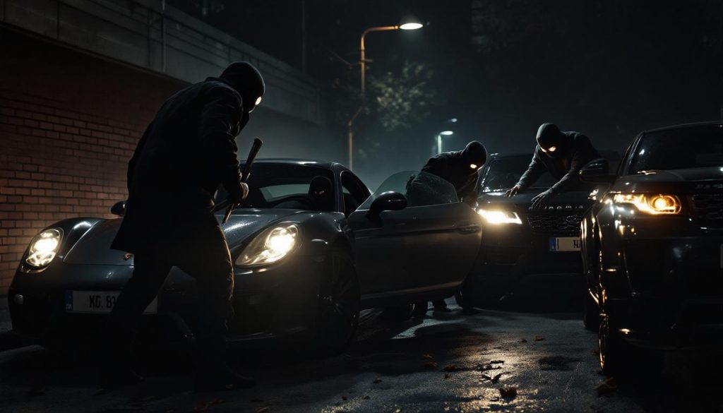 des voleurs multiplient les vols de voitures de luxe : porsche caïman, audi tt et range rover sont les principales cibles de cette série de cambriolages audacieuse. vigilance accrue recommandée pour les propriétaires de véhicules haut de gamme.