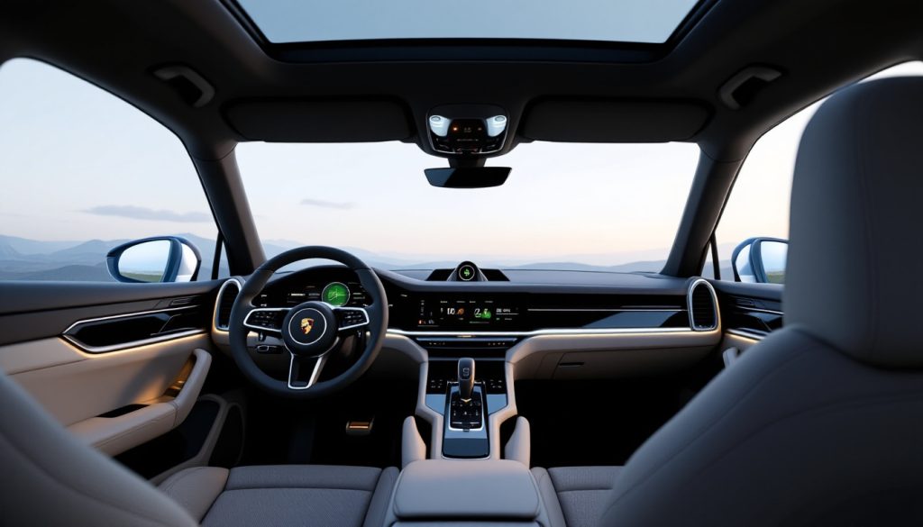 plongez dans l’habitacle innovant du futur porsche cayenne 100% électrique : technologies embarquées, design luxueux et confort inédit dévoilés en exclusivité.