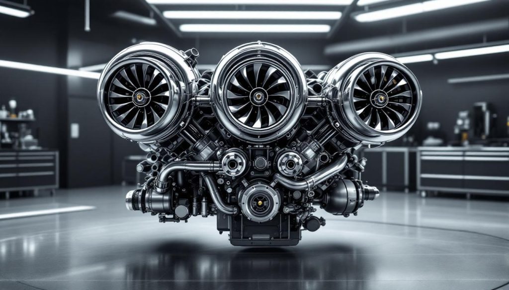 explorez le côté audacieux de l’ingénierie automobile avec le moteur v18 extravagant de porsche, doté de trois turbocompresseurs pour des performances hors du commun. découvrez cette prouesse mécanique unique !