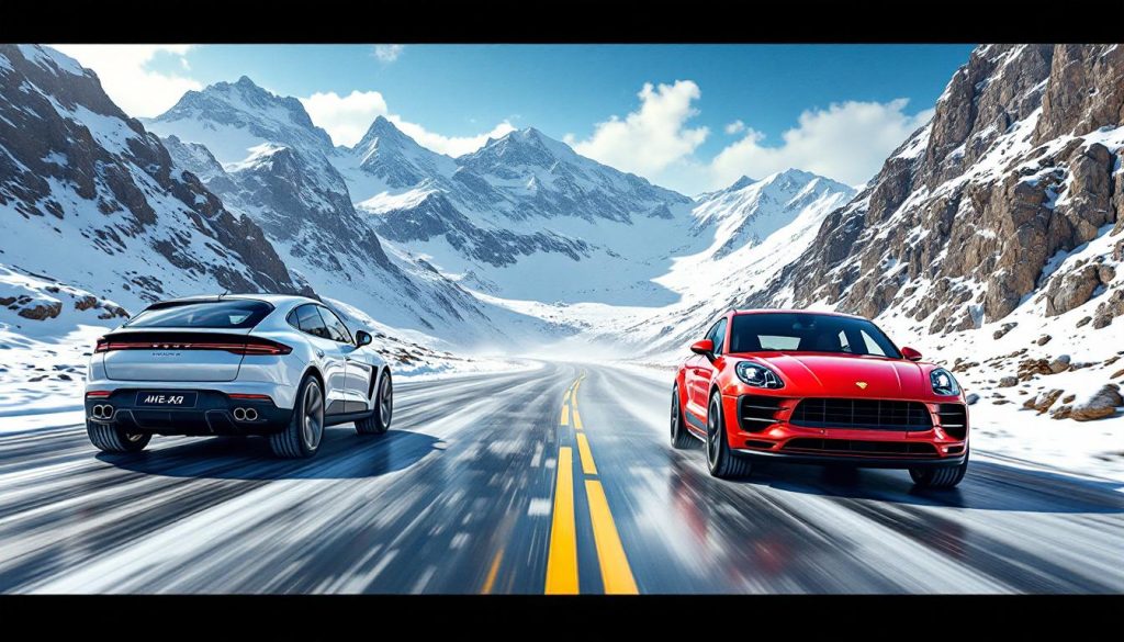 découvrez le face-à-face entre l'alpine a390 et la porsche macan électrique, un duel intense entre deux bolides électriques d'exception alliant performance, design et innovation.