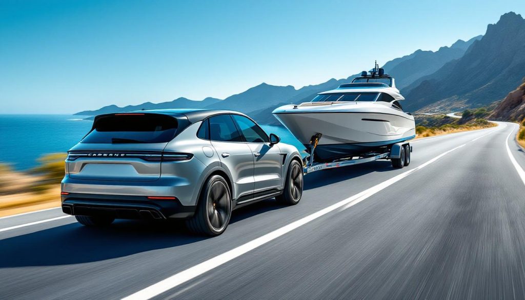 découvrez le porsche cayenne électrique qui remorque un bateau sur 250 km, démontrant une performance exceptionnelle en endurance et puissance. une prouesse impressionnante pour un suv électrique innovant.