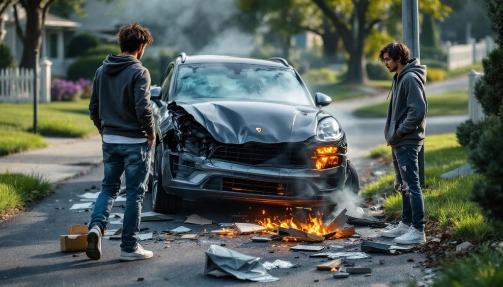 deux adolescents de 16 ans volent la porsche macan familiale et causent un accident qui la transforme en épave. découvrez les détails de cette histoire choc.