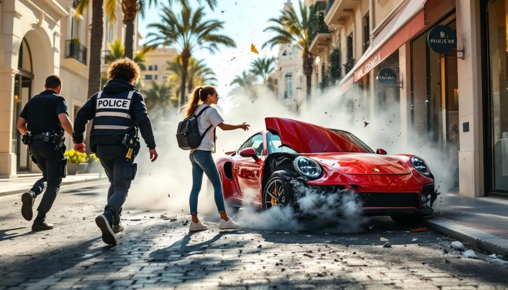 à cannes, deux adolescents refusent d'obéir à la police et provoquent un accident spectaculaire en porsche, suscitant l'émoi dans la région.