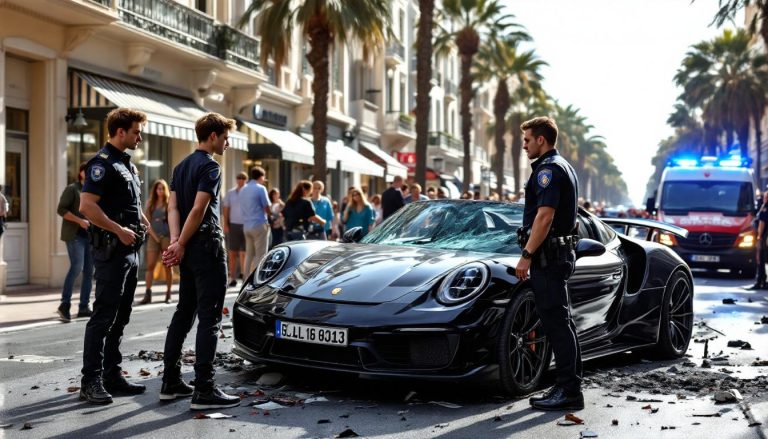 à cannes, deux mineurs ont été arrêtés suite à une fuite en porsche qui s'est terminée par un accident. découvrez les détails de cet incident.
