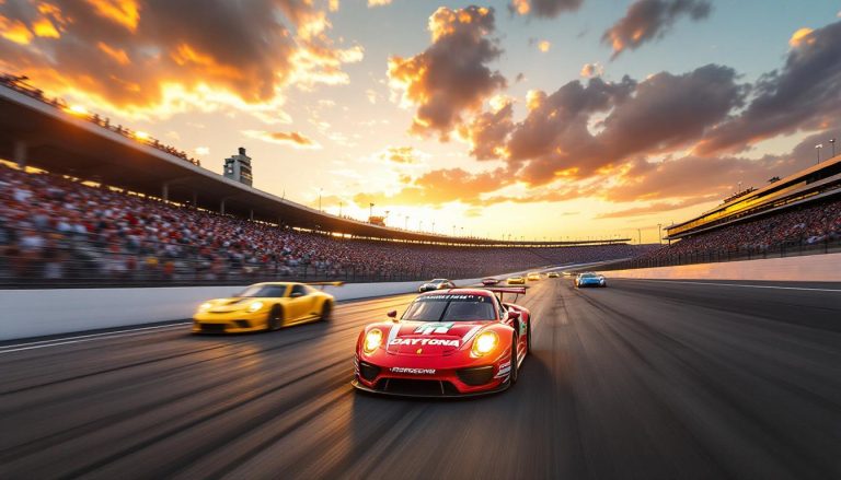 suivez les 18 heures des heures de daytona, une course intense où porsche mène la lutte pour la victoire.