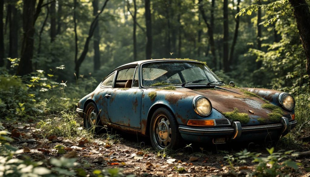 découvrez l'histoire captivante et les secrets surprenants de cette porsche 912 abandonnée, une voiture oubliée mais jamais vraiment oubliée des passionnés.
