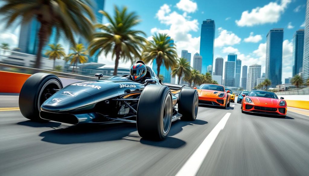 mitch evans, pilote jaguar, remporte une victoire éclatante face aux porsche lors de la course de miami, démontrant sa maîtrise et son talent exceptionnel.