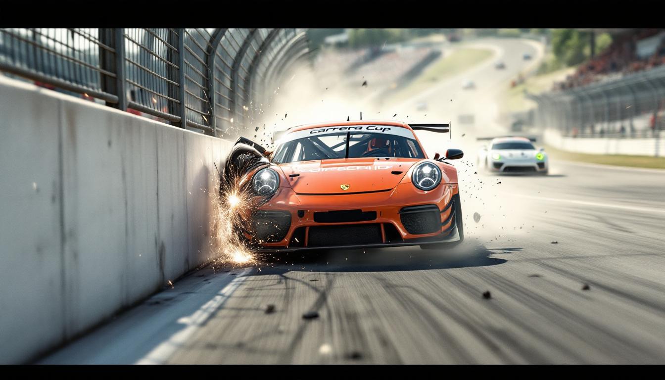 découvrez les détails de l'imposant accident lors de la porsche carrera cup, qui a entraîné le décalage du coup d'envoi du grand prix de formule 1 au japon.
