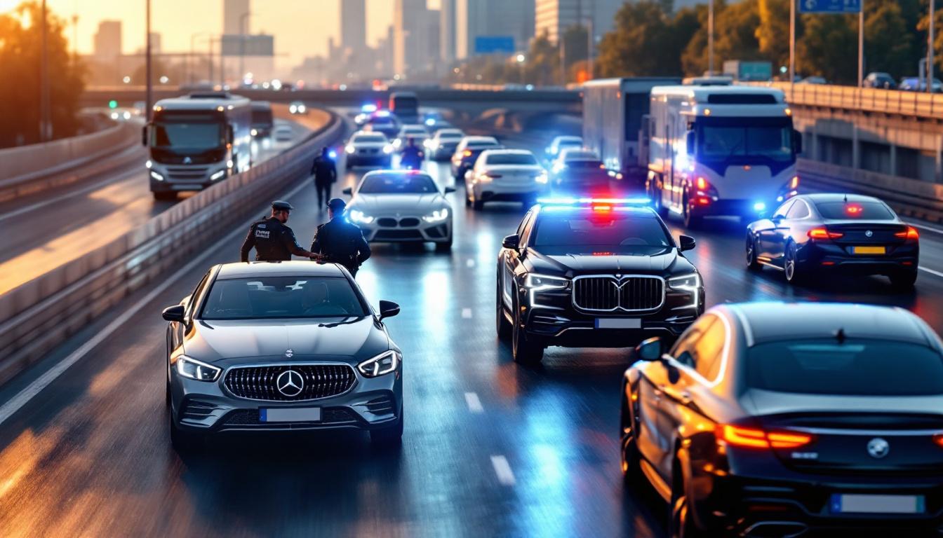 deux conducteurs pris en flagrant délit à près de 200 km/h sur l’a16 voient leurs ferrari et porsche saisies lors d'une intervention policière spectaculaire.
