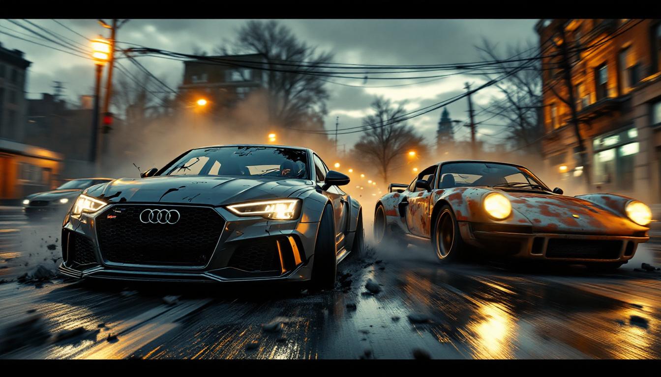 des malfaiteurs ont dérobé plusieurs véhicules de luxe, dont une audi rs6 et une porsche, avant de prendre la fuite. découvrez les détails de ce braquage spectaculaire impliquant des voitures en piteux état.